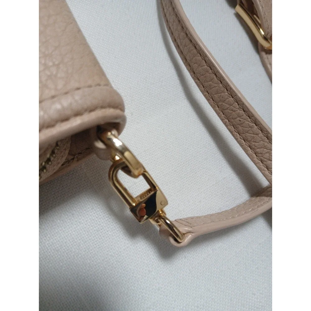Tory Burch Thea Flat Wallet Crossbody Pebbled Leather Sweet Melon Bag